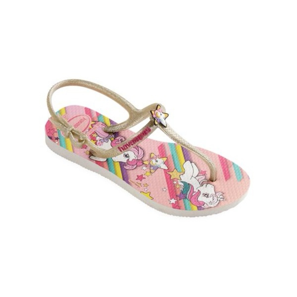 Havaianas Girl's Freedom My Little Pony Sandals unicorn sling back flip flop BWT